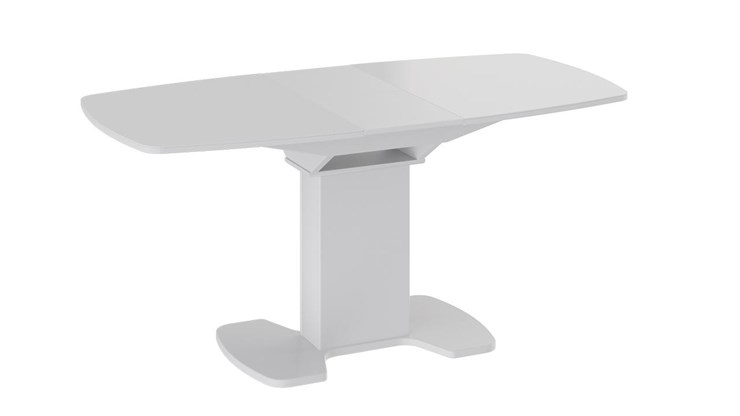 Обеденный раздвижной стол Портофино (СМ(ТД)-105.02.11(1)), цвет Белый глянец/Стекло белое в Йошкар-Оле - изображение 1