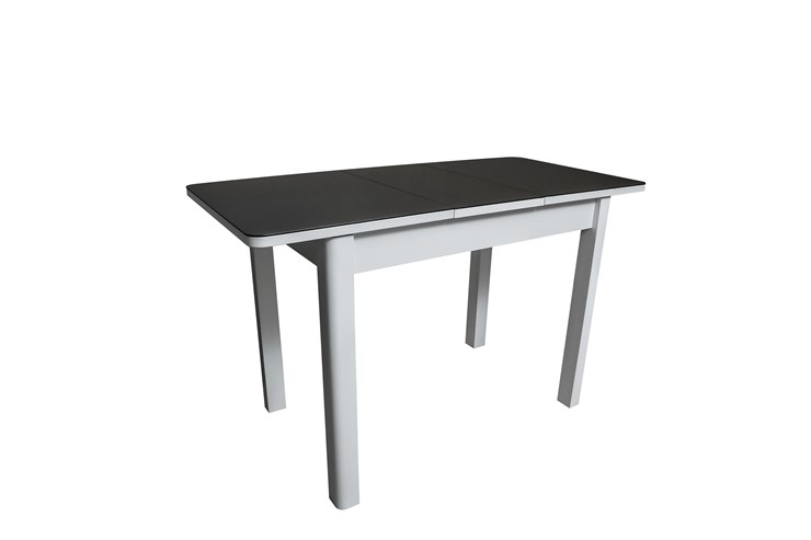 Кухонный раздвижной стол Айсберг-2СТ белое/черное/прямые массив в Йошкар-Оле - изображение 1