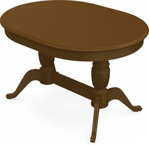 Кухонный стол раздвижной Леонардо-2 исп. Овал, тон 2 (Морилка/Эмаль) в Йошкар-Оле