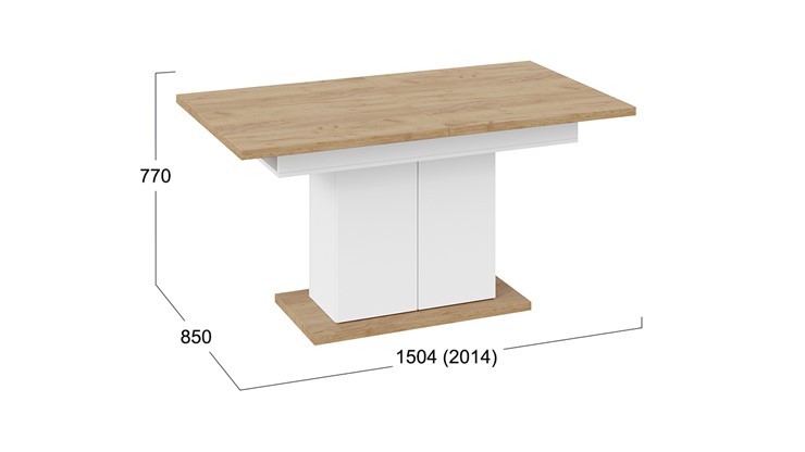 Обеденный раздвижной стол Детройт тип 1 (Белый/Дуб Крафт золотой) в Йошкар-Оле - изображение 7