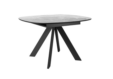 Кухонный раздвижной стол DikLine BK100 Керамика Серый мрамор/подстолье черное/опоры черные в Йошкар-Оле