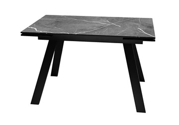 Кухонный раздвижной стол DikLine DKL140 Керамика Черный мрамор/опоры черные (2 уп.) в Йошкар-Оле