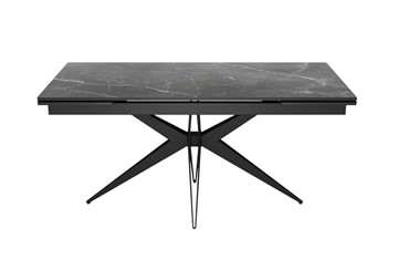 Раздвижной стол DikLine KW160 мрамор С45 (керамика черная)/опоры черные в Йошкар-Оле - предосмотр