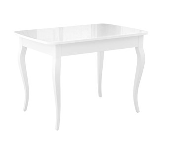 Кухонный стол раздвижной Dikline M110 Белый/стекло белое глянец/ножки MC белые в Йошкар-Оле