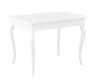 Кухонный стол раскладной Dikline M110 Белый/стекло белое сатин/ножки MC белые в Йошкар-Оле