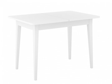 Обеденный раздвижной стол Dikline M110 Белый/стекло белое сатин/ножки MM белые в Йошкар-Оле