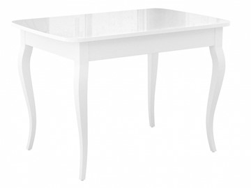 Обеденный раздвижной стол Dikline M120 Белый/стекло белое глянец/ножки MC белые в Йошкар-Оле