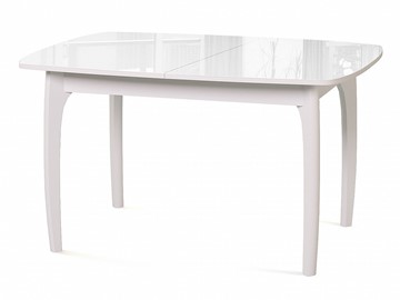 Кухонный стол раздвижной Dikline M20 стекло белое/ножки белые в Йошкар-Оле