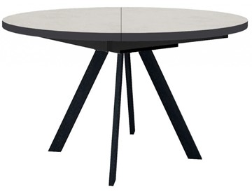 Кухонный стол раскладной Dikline RD120 Хромикс белый/ножки черные в Йошкар-Оле