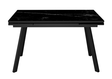 Кухонный стол раздвижной DikLine SKA125 Керамика Черный мрамор/подстолье черное/опоры черные (2 уп.) в Йошкар-Оле - предосмотр