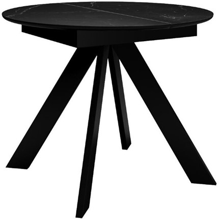 Стол раздвижной DikLine SKC100 D1000 Керамика Черный мрамор / опоры черные в Йошкар-Оле - изображение