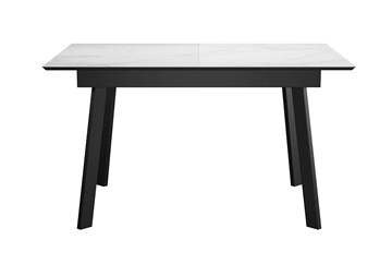 Раздвижной стол DikLine SKH125 Керамика Белый мрамор/подстолье черное/опоры черные (2 уп.) в Йошкар-Оле - предосмотр