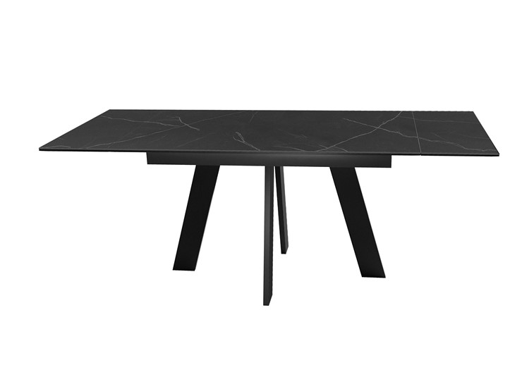 Кухонный раздвижной стол DikLine SKM140 Керамика Черный мрамор/подстолье черное/опоры черные (2 уп.) в Йошкар-Оле - изображение 3