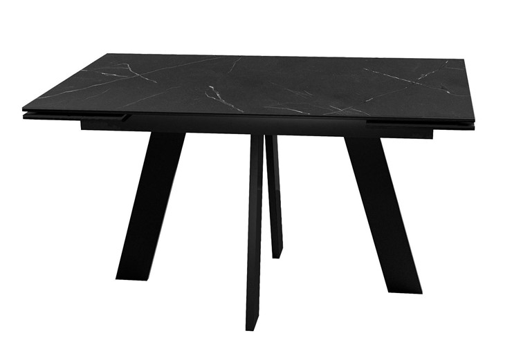 Кухонный раздвижной стол DikLine SKM140 Керамика Черный мрамор/подстолье черное/опоры черные (2 уп.) в Йошкар-Оле - изображение 5