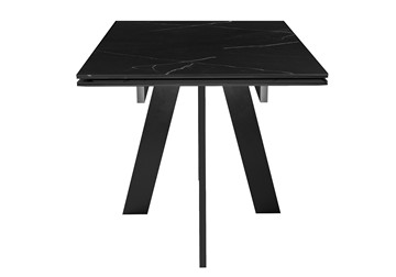 Кухонный раздвижной стол DikLine SKM140 Керамика Черный мрамор/подстолье черное/опоры черные (2 уп.) в Йошкар-Оле - предосмотр 1