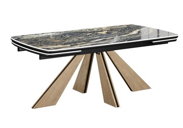 Раздвижной стол DikLine SKP180 Керамика Amadeus/подстолье черное/опоры дуб монтана (2 уп.) в Йошкар-Оле