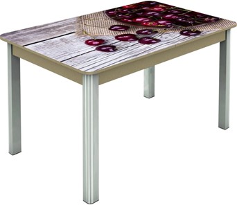 Кухонный стол раздвижной Гамбург исп.2 ноги метал. крашеные №23, Фотопечать (Фрукты №29) в Йошкар-Оле