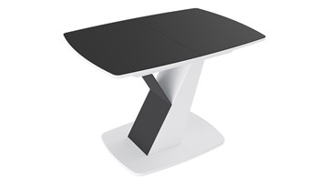 Кухонный стол раскладной Гарда тип 1, цвет Белый/Стекло матовое черный графит в Йошкар-Оле