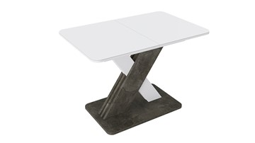 Раздвижной стол Люксембург тип 1 (Белый/Ателье темный/Стекло белое матовое) в Йошкар-Оле