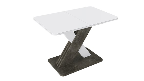 Раздвижной стол Люксембург тип 1 (Белый/Ателье темный/Стекло белое матовое) в Йошкар-Оле - изображение