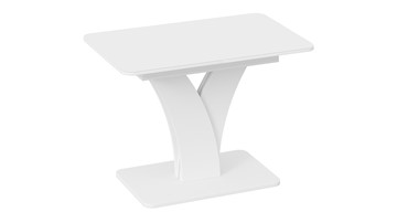 Кухонный стол раскладной Люксембург тип 2 (Белый/Стекло белое матовое) в Йошкар-Оле