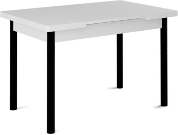 Стол раздвижной Милан-1 EVO, ноги металлические черные, белый цемент в Йошкар-Оле