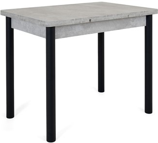 Кухонный стол раскладной Милан-1 EVO, ноги металлические черные, светлый цемент в Йошкар-Оле