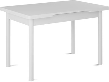 Кухонный стол раздвижной Милан-2 EVO, ноги белые, белый цемент в Йошкар-Оле