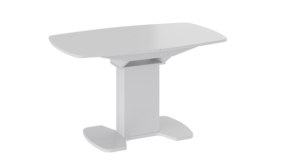 Обеденный раздвижной стол Портофино (СМ(ТД)-105.02.11(1)), цвет Белый глянец/Стекло белое в Йошкар-Оле - изображение