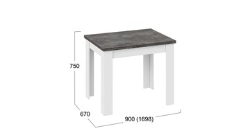 Кухонный стол раскладной Промо тип 3 (Белый/Ателье темный) в Йошкар-Оле - предосмотр 4