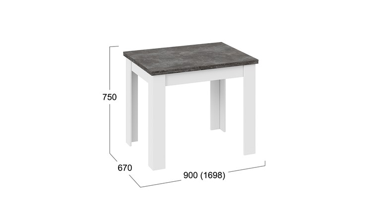 Кухонный стол раскладной Промо тип 3 (Белый/Ателье темный) в Йошкар-Оле - изображение 4