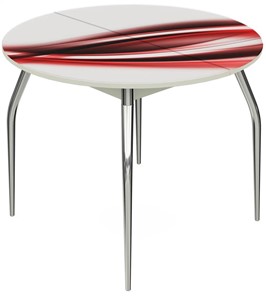 Раздвижной стол Ривьера - Круг, ноги метал. крашеные №24, ФП (Текстура №50) в Йошкар-Оле