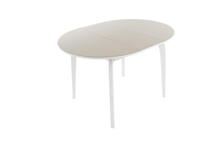 Кухонный раздвижной стол Ривьера исп. круг хром №5 (стекло белое/черный) в Йошкар-Оле - изображение 2