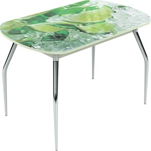 Кухонный раздвижной стол Ривьера исп.1 ноги метал. крашеные №24 Фотопечать (Фрукты №22) в Йошкар-Оле