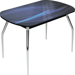 Кухонный раздвижной стол Ривьера исп.1 ноги метал. крашеные №24 Фотопечать (Текстура №70) в Йошкар-Оле
