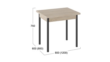 Кухонный раскладной стол Родос тип 2 с опорой d40 (Черный муар/Дуб Сонома) в Йошкар-Оле - предосмотр 2