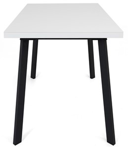 Обеденный раздвижной стол Сальвадор-2G (ноги черные, стекло cristal/белый цемент) в Йошкар-Оле - предосмотр 2