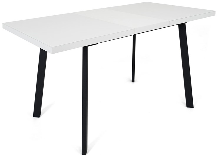 Обеденный раздвижной стол Сальвадор-2G (ноги черные, стекло cristal/белый цемент) в Йошкар-Оле - изображение 3