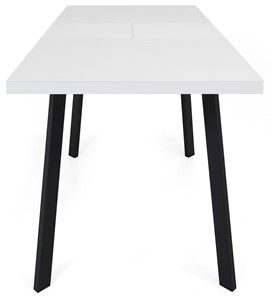 Обеденный раздвижной стол Сальвадор-2G (ноги черные, стекло cristal/белый цемент) в Йошкар-Оле - предосмотр 5
