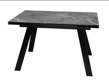 Кухонный раздвижной стол SKL 140, керамика черный мрамор/подстолье черное/ножки черные в Йошкар-Оле