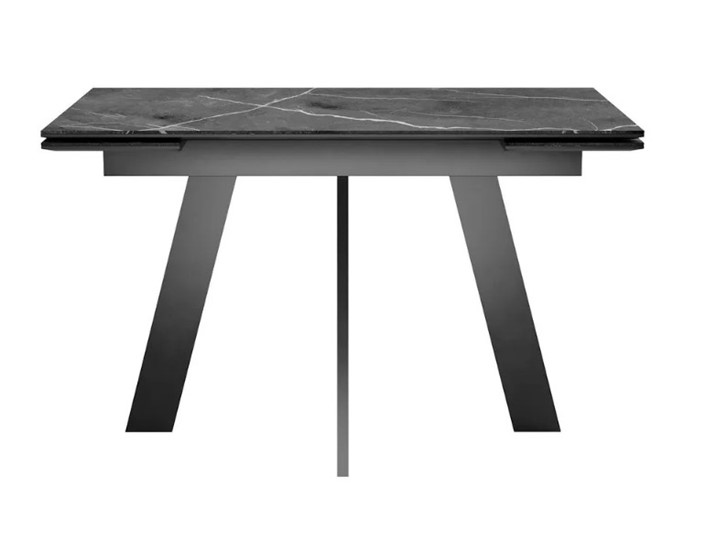Раздвижной стол SKM 120, керамика черный мрамор/подстолье черное/ножки черные в Йошкар-Оле - изображение 2
