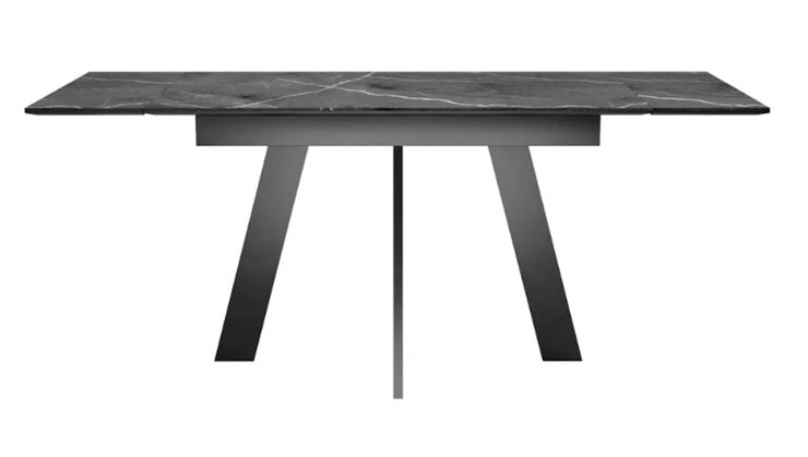 Раздвижной стол SKM 120, керамика черный мрамор/подстолье черное/ножки черные в Йошкар-Оле - изображение 4
