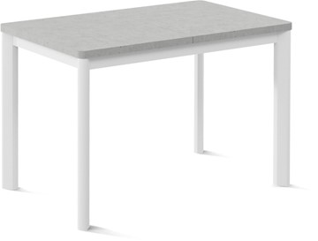 Обеденный раздвижной стол Токио-1L (ноги металлические белые, светлый цемент) в Йошкар-Оле