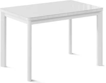Обеденный раздвижной стол Токио-2G (ноги металлические белые, cтекло cristal/белый цемент) в Йошкар-Оле