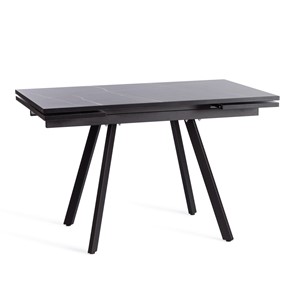 Кухонный раскладной стол VIGO ЛДСП/HPL/металл,120x80x30х30х75 см, Мрамор чёрный/чёрный арт.19730 в Йошкар-Оле
