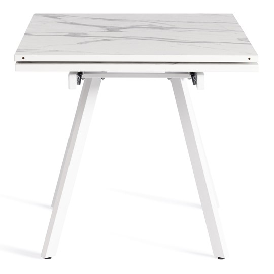 Кухонный стол раскладной VIGO ЛДСП/HPL/металл,120x80x30х30х75 см, Мрамор светлый/белый арт.20623 в Йошкар-Оле - изображение 1