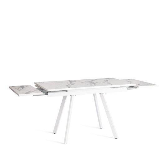 Кухонный стол раскладной VIGO ЛДСП/HPL/металл,120x80x30х30х75 см, Мрамор светлый/белый арт.20623 в Йошкар-Оле - изображение 4