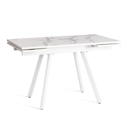 Кухонный стол раскладной VIGO ЛДСП/HPL/металл,120x80x30х30х75 см, Мрамор светлый/белый арт.20623 в Йошкар-Оле - изображение