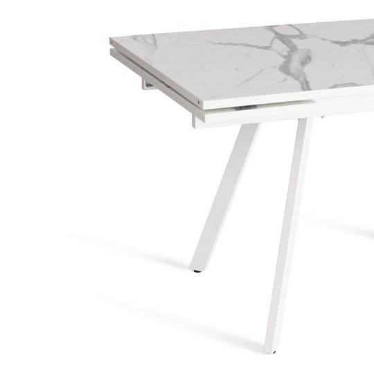 Кухонный стол раскладной VIGO ЛДСП/HPL/металл,120x80x30х30х75 см, Мрамор светлый/белый арт.20623 в Йошкар-Оле - изображение 6