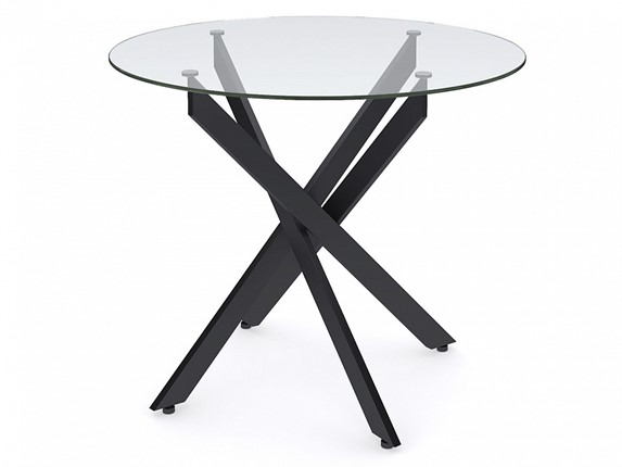 Обеденный стол Dikline R900 стекло/ножки черный металл в Йошкар-Оле - изображение